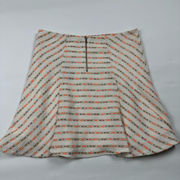 NWT Maeve Anthropologie tweed textured skirt w/ neon/metallic stripes. Size 12 - Picture 3 of 11